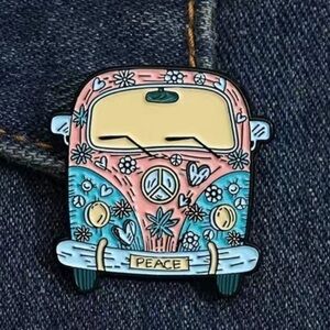 3/$25 Boho Hippie Volkswagen Van Bus Pin Badge Brooch